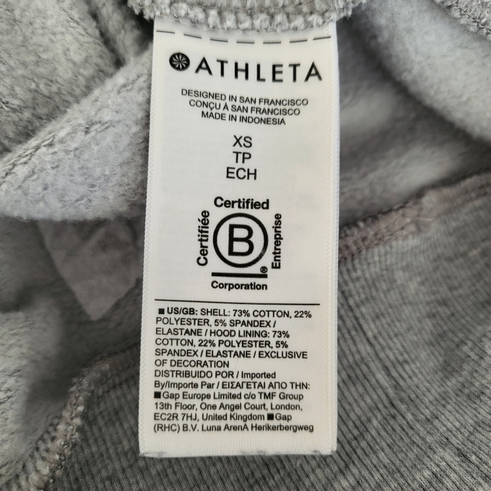Athleta Sweatshirt Cropped Hooded Half Zip Womens XS - Picture 8 of 10